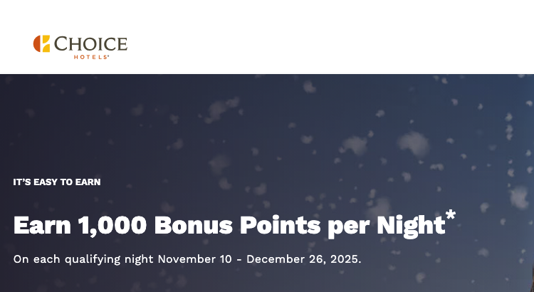 Choice Privileges 1000 bonus points