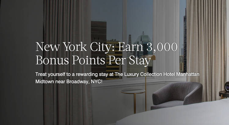 Luxury Collection Manhattan Midtown 3000 bonus points
