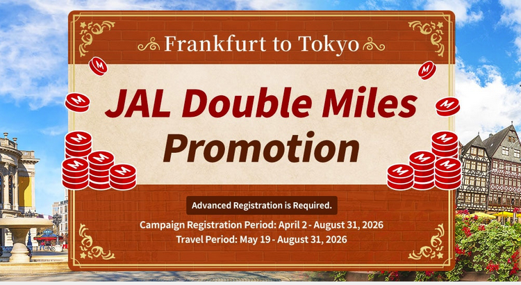 JAL Japan Airlines Mileage Bank: Earn 2x miles flying between Tokyo & Frankfurt (April 6 Bonus Offer Highlight)