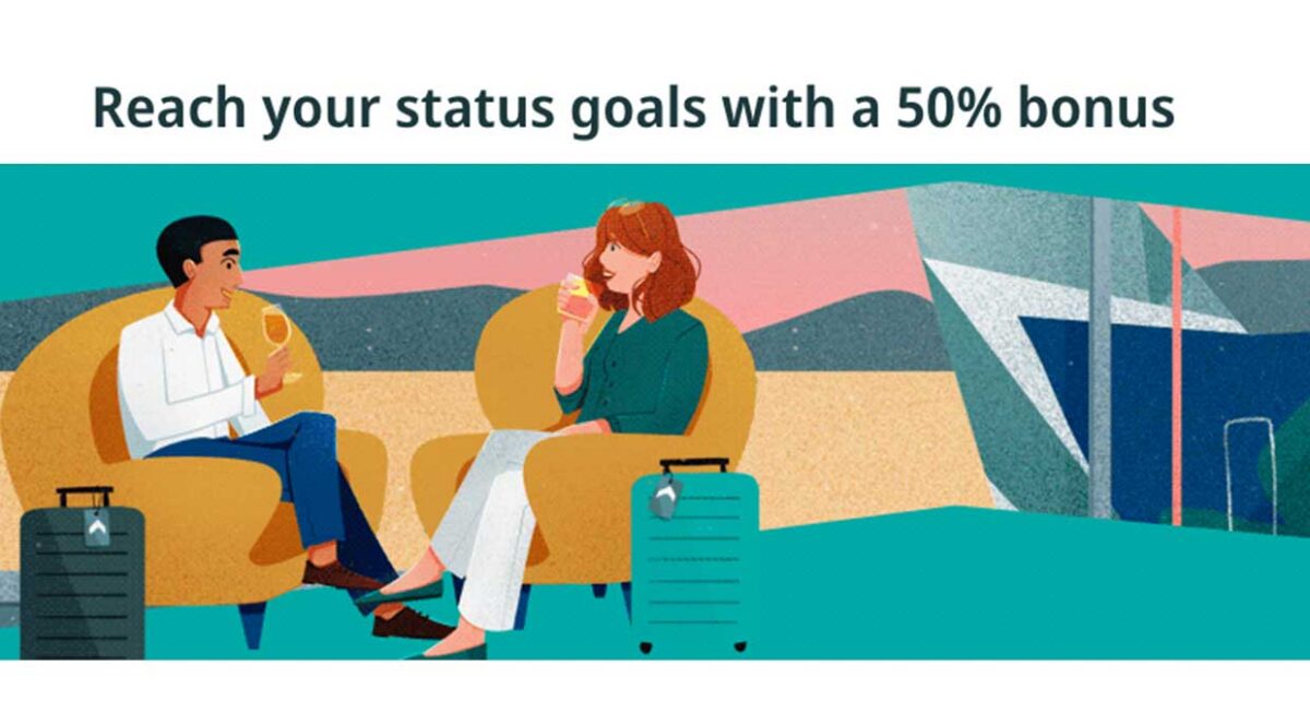 WestJet Rewards: Elite members can get 50% bonus tier qualifying spend on WestJet flights (April 8 Bonus Offer Highlight)