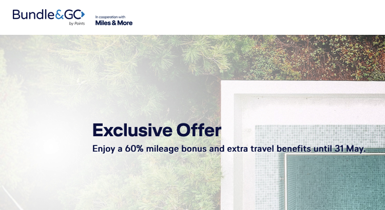 Receive up to a 60% bonus when you buy Miles & More miles via their Bundle&Go packages