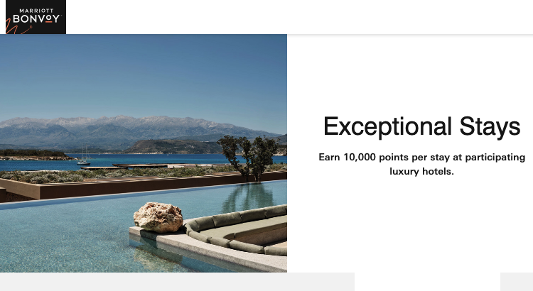 Marriott 10000 bonus points for luxury stays