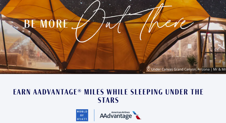American AAdvantage: Earn bonus miles for stays with Hyatt’s Under Canvas (June 15 Bonus Offer Highlight)