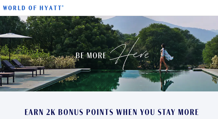 Hyatt 2000 points every 2 nights